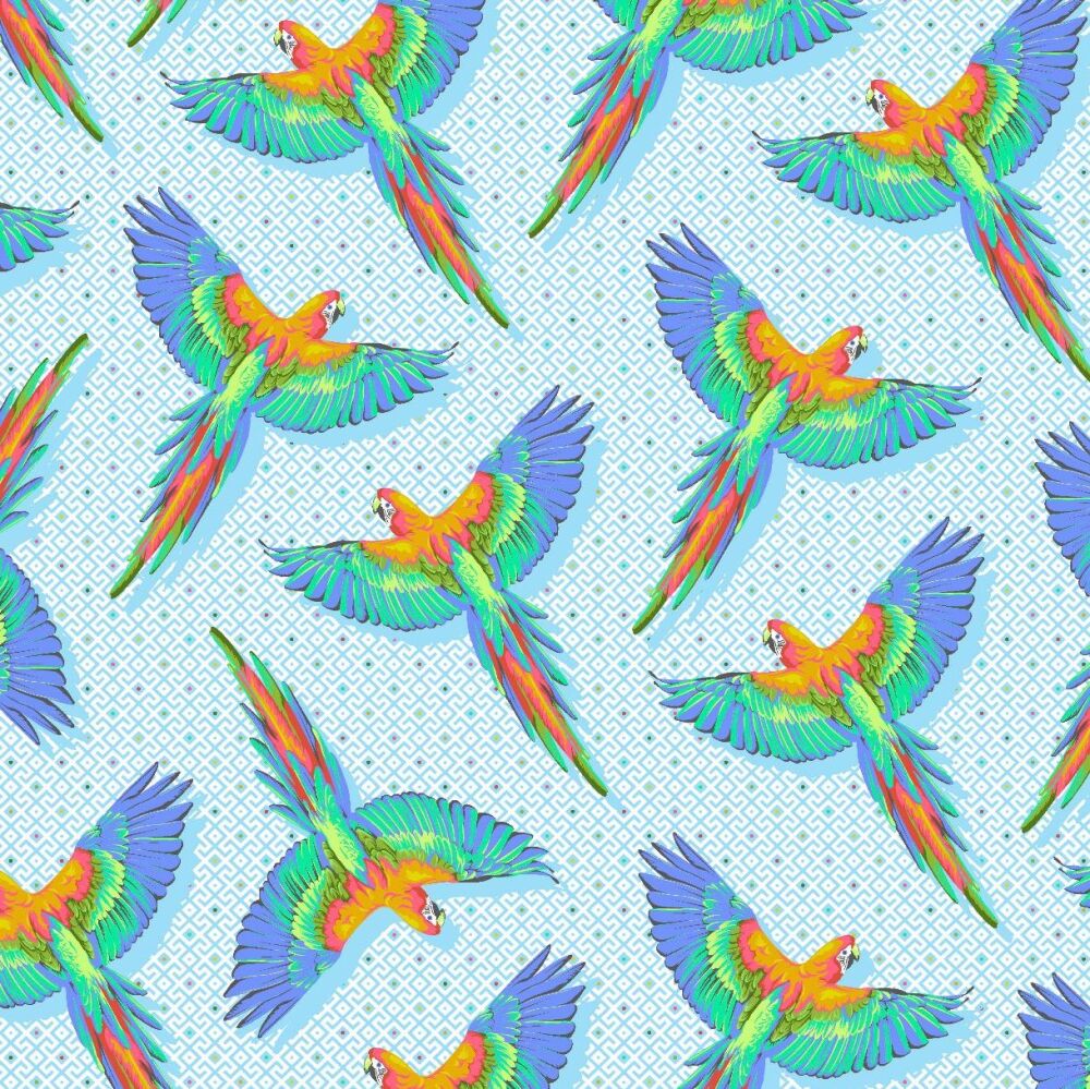 PER METRE - Tula Pink Daydreamer Macaw Ya Later Cloud Cotton Fabric