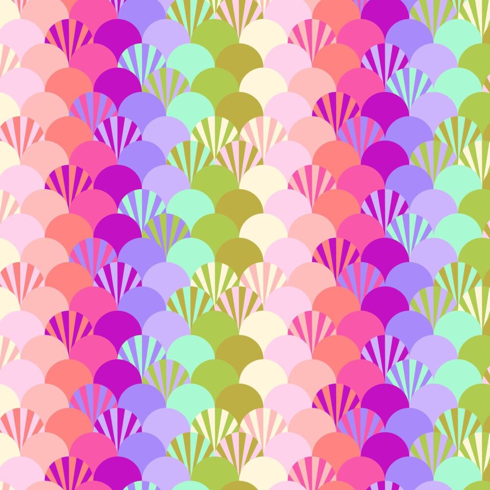 PER METRE - Tula Pink Parisville Deja Vu Fans Sorbet Cotton Fabric