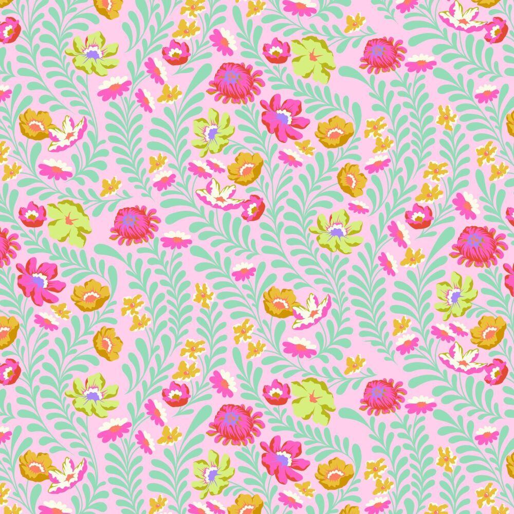 PER METRE - Tula Pink Untamed Flowerfield Lunar Cotton Fabric