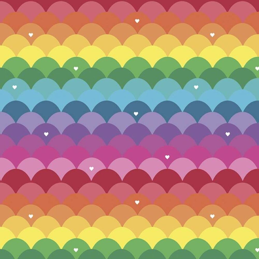 DESTASH 2.75m Dream Main Rainbow Ombre Clam Scallop by Kristy Lea Cotton Fabric