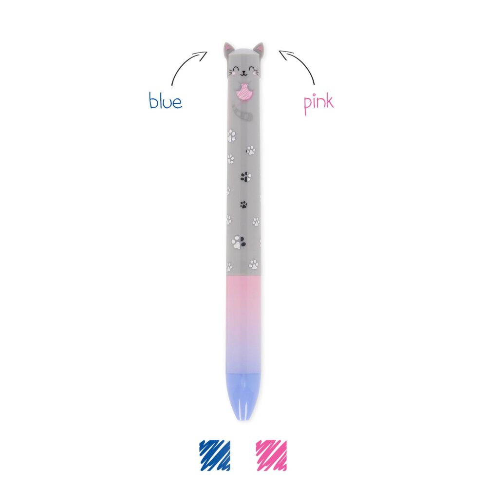 Legami Two-Colour Ballpoint Pen - Kitty Click&Clack