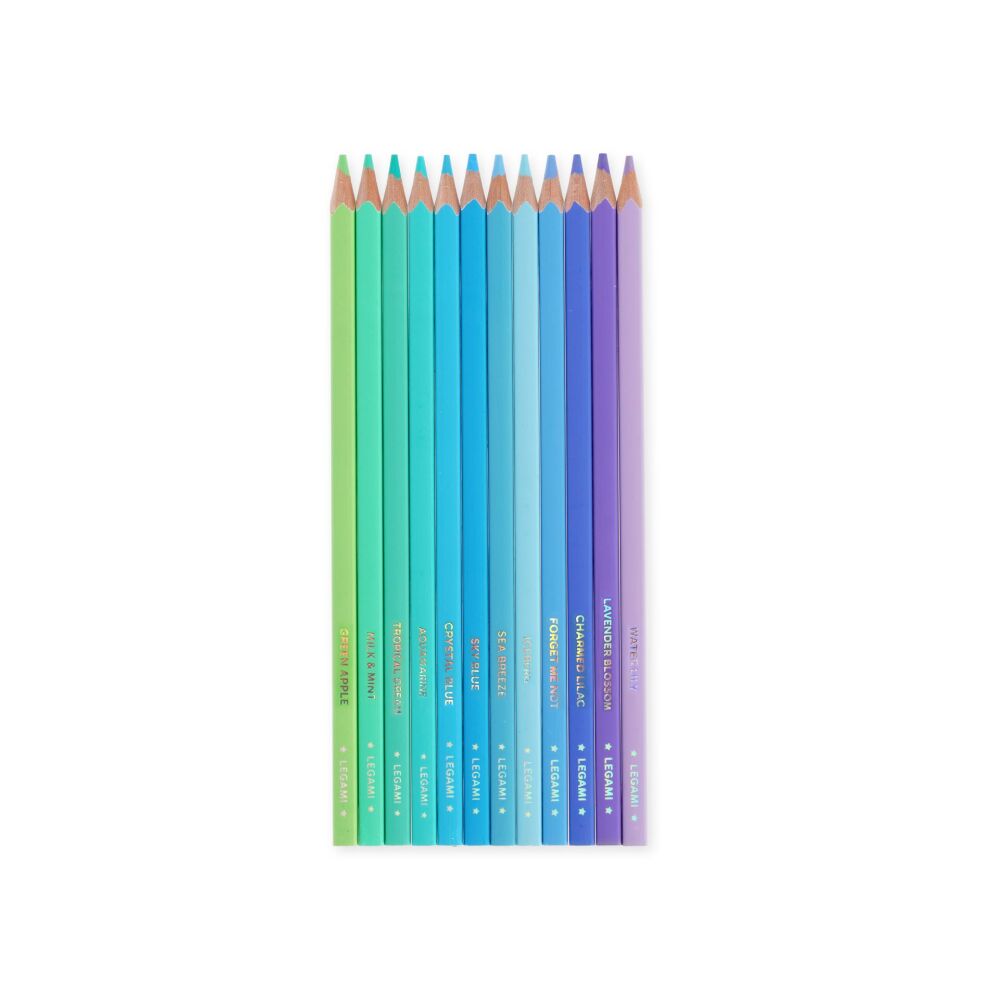 Legami Live Colourfully - Set of 12 Colouring Pencils in Ocean Palette