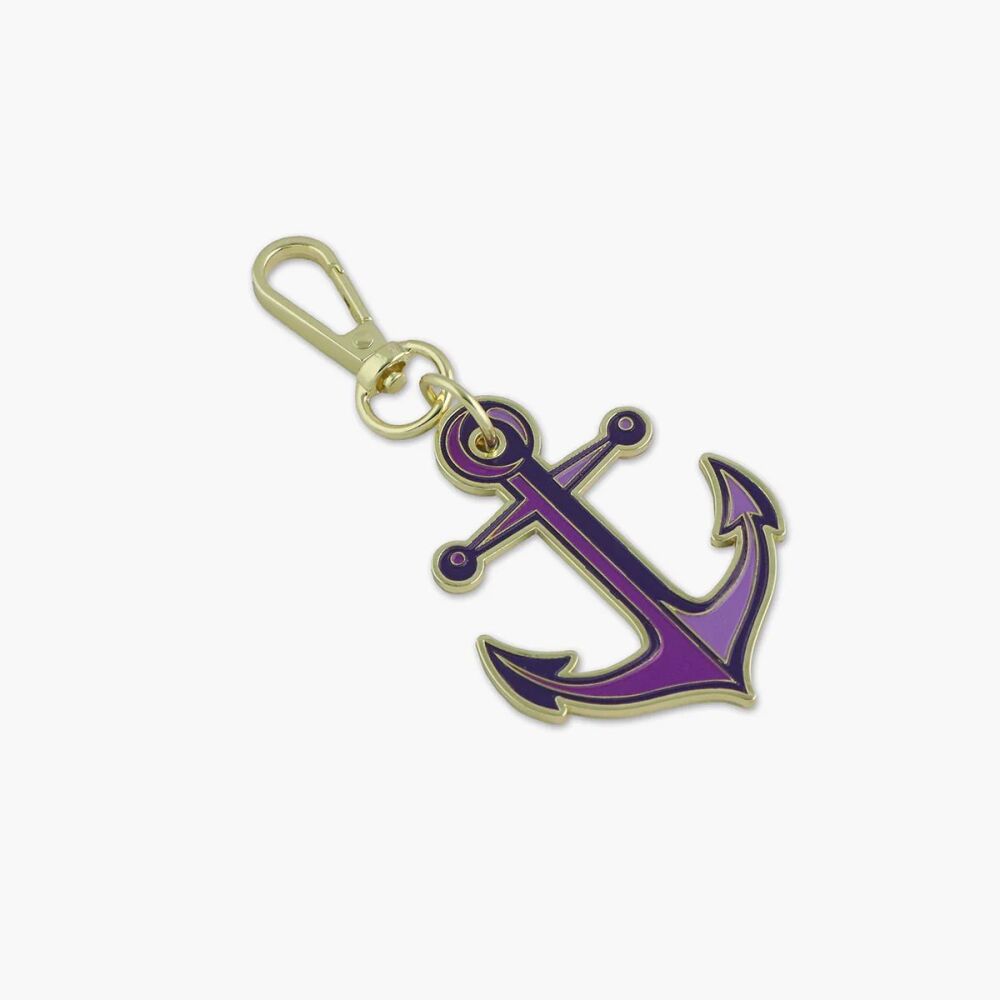 Tula Pink Hardware Sallie Tomato Floral Reef Anchors Aweigh Bag Charm - Ultraviolet