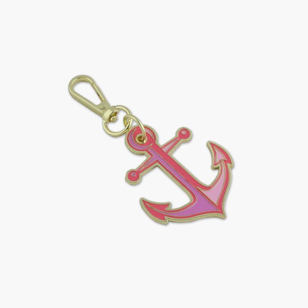 Tula Pink Hardware Sallie Tomato Floral Reef Anchors Aweigh Bag Charm - Coralline