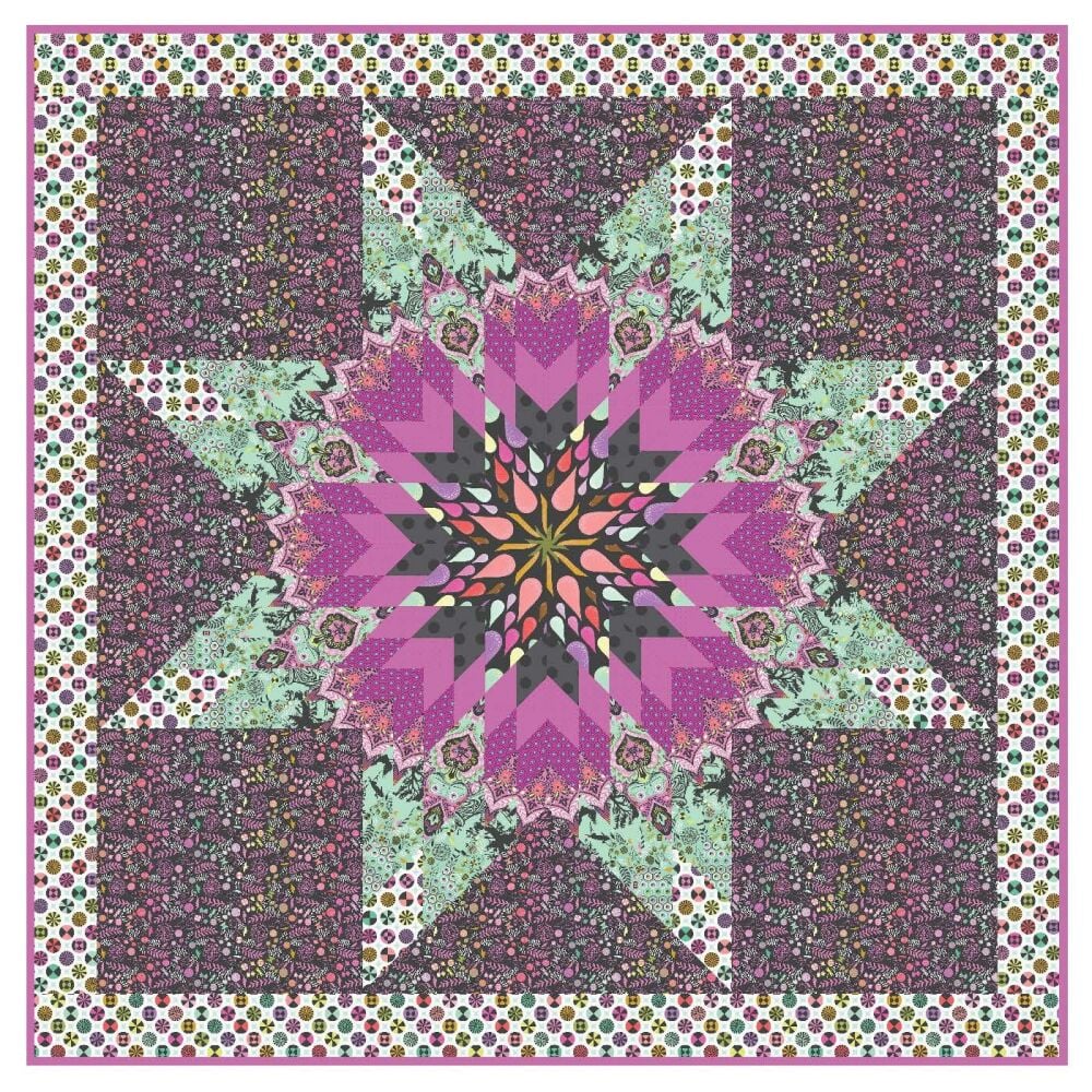 PRE-ORDER PCDV AUGUST 2026 Tula Pink Prince Charming Deja Vu Charmer Quilt Fabric Kit &pound;130 - Pattern available online from FreeSpirit Fabrics