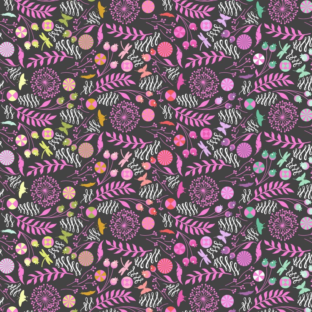 ORDER SEPARATELY - PRE-ORDER PCMINKYDV AUGUST 2026 MINKY - Tula Pink Prince Charming Deja Vu Dandelion Licorice Digital Print Minky per half metre