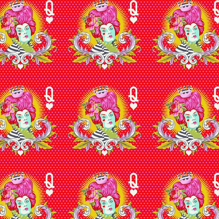 Tula Pink Curiouser and Curiouser The Red Queen Wonder Cotton Fabric Per Metre