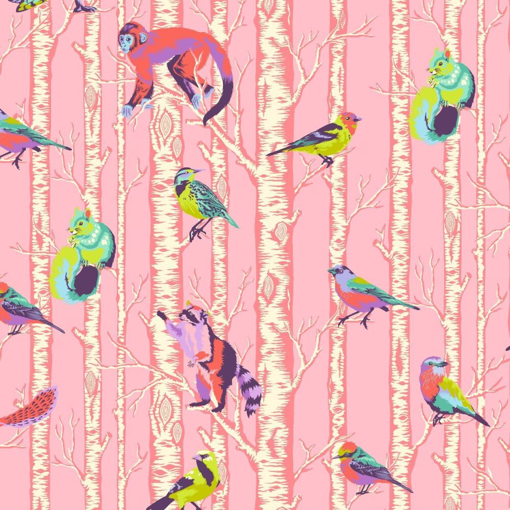 BOLT END 99cm Tula Pink Full Moon Forest II Family Tree Honey Cotton Fabric