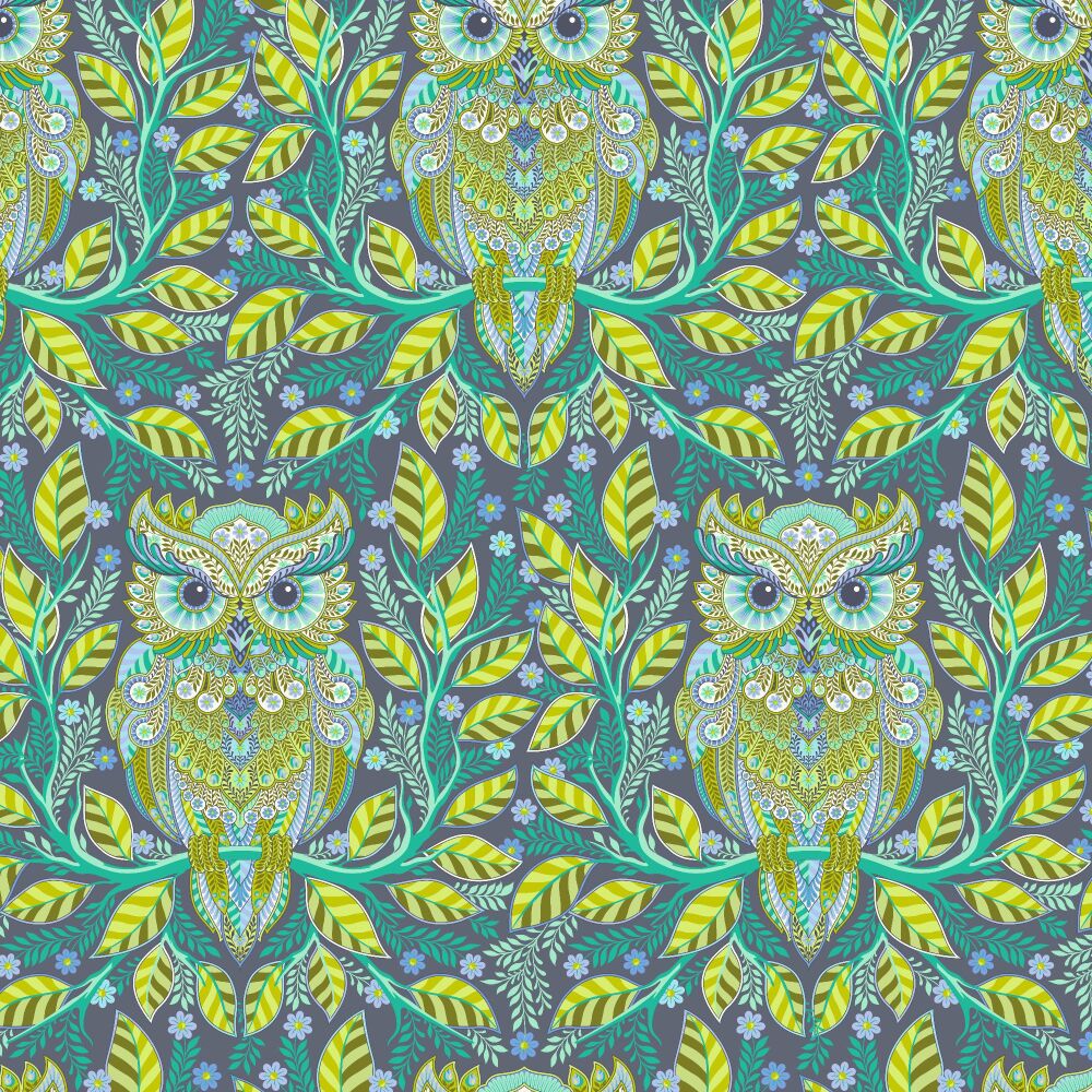 BOLT END 75cm Tula Pink Full Moon Forest II Hootie Patootie Starlight Cotton Fabric