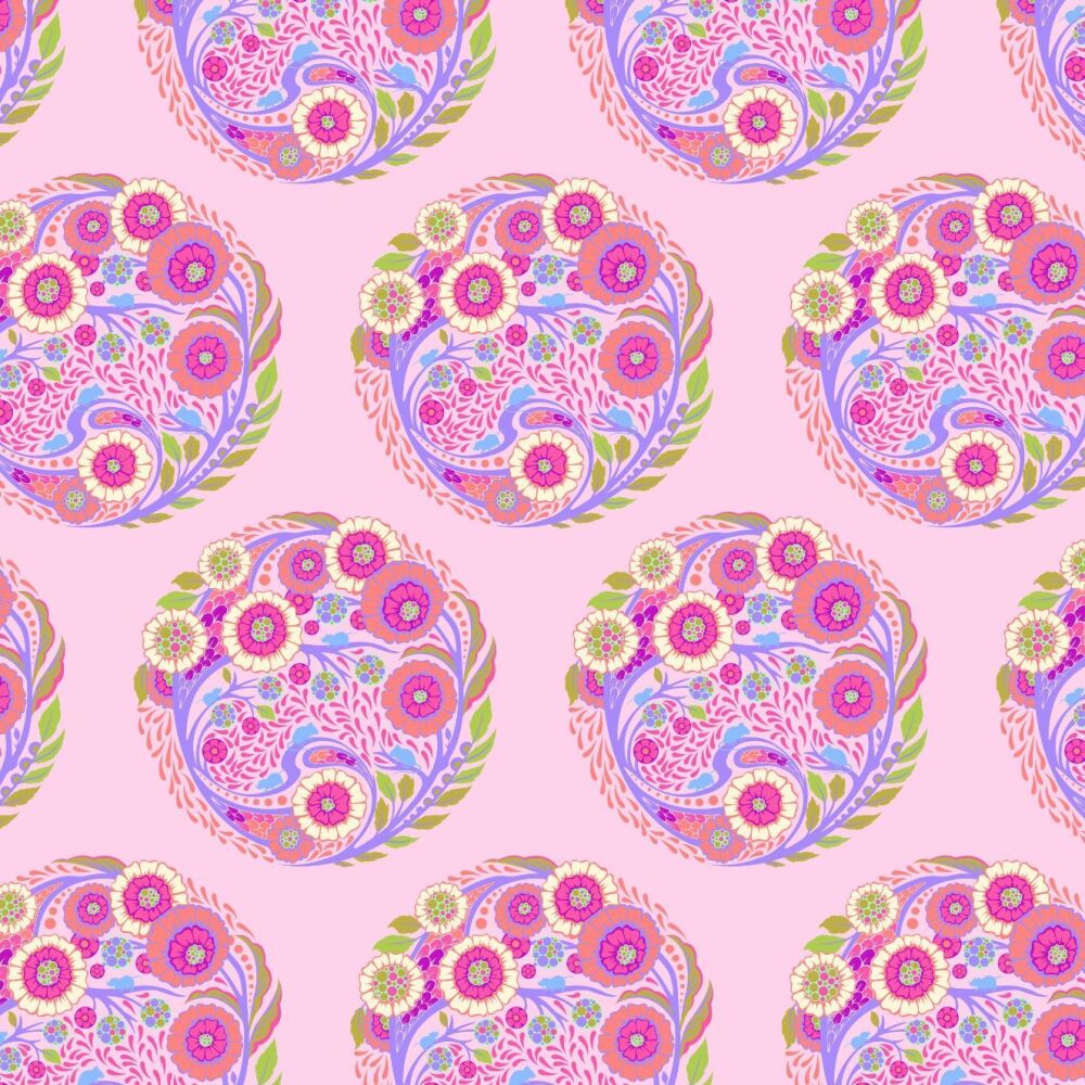 BOLT END 80cm Tula Pink Parisville Deja Vu Topiary Strawberry Cotton Fabric