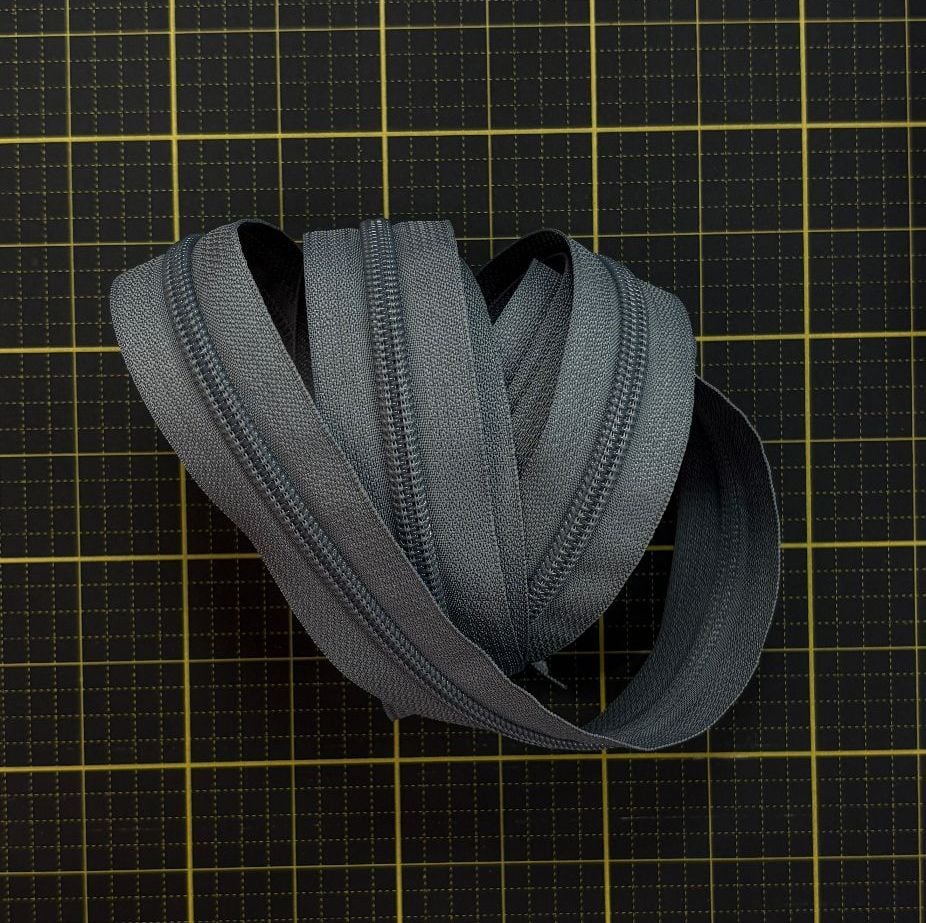 FINAL STOCK - Sew Lovely Jubbly #5 Nylon Coil Zipper - Dark Grey - 2 Metres Continuous Length Handbag Zip