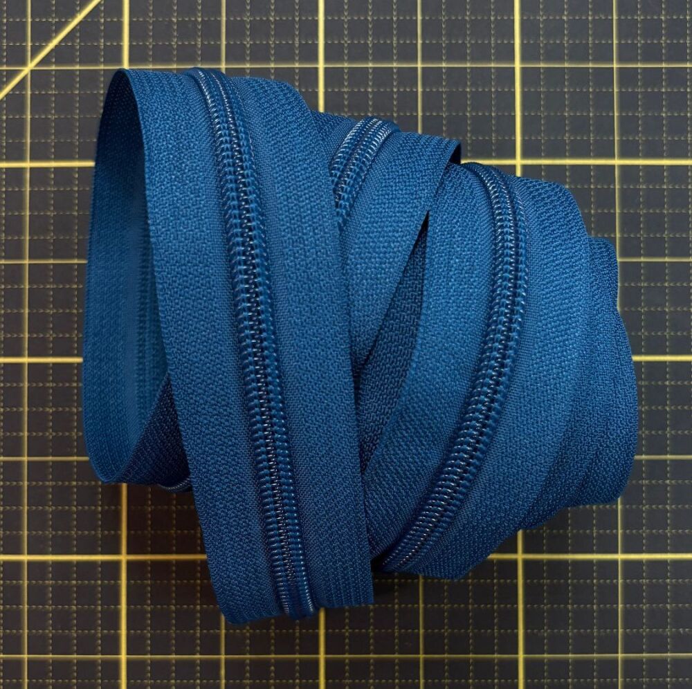 FINAL STOCK - Sew Lovely Jubbly #5 Nylon Coil Zipper - Petrol Blue - 2 Metres Continuous Length Handbag Zip