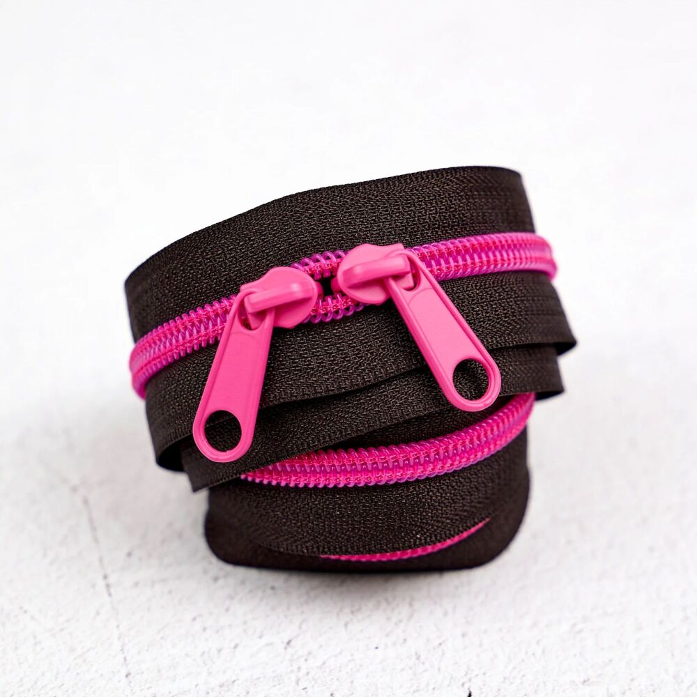 Renaissance Ribbons #5 Handbag Zipper - Neon Rose 903 - 3 Size Options