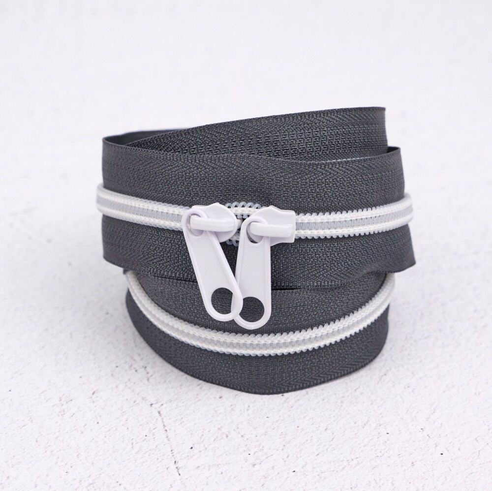 Renaissance Ribbons #5 Handbag Zipper - Ash 801 - 3 Size Options