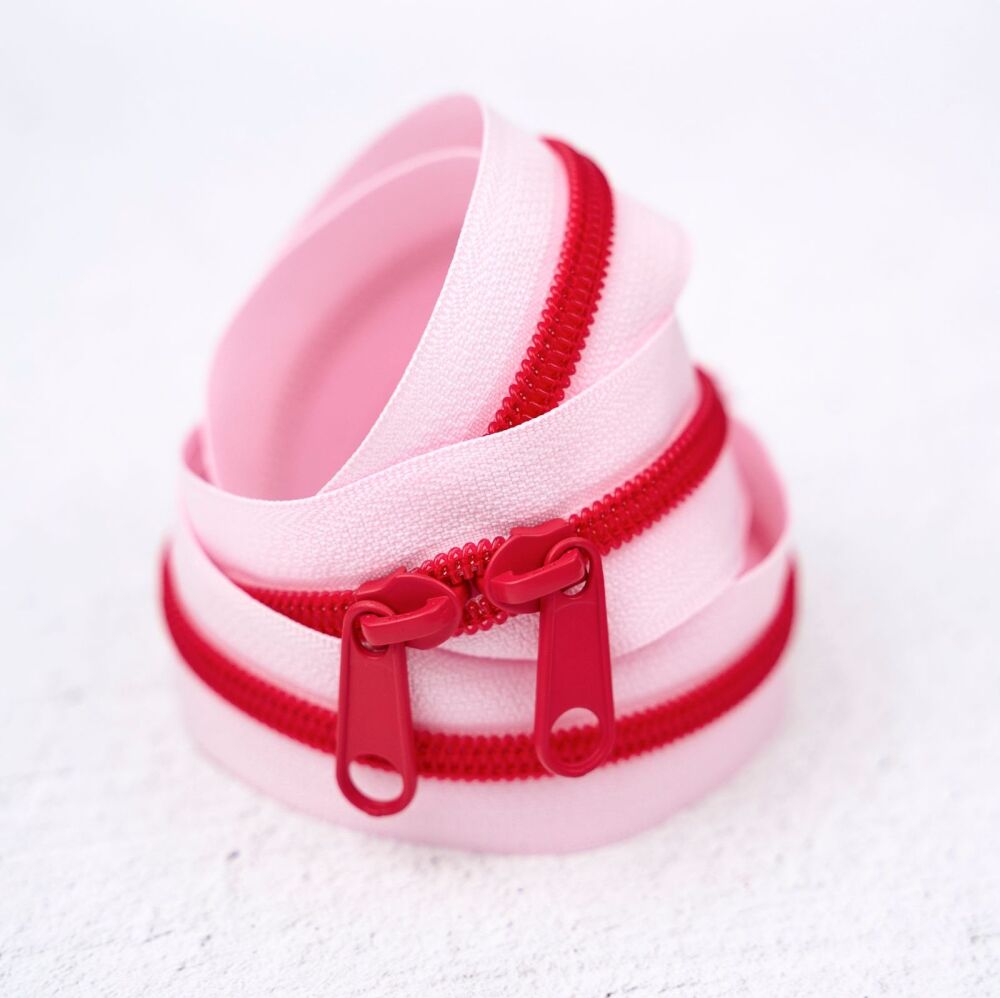 Renaissance Ribbons #5 Handbag Zipper - Coral Bloom 406 - 3 Size Options