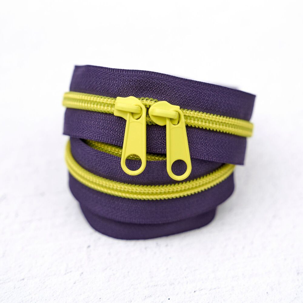 Renaissance Ribbons #5 Handbag Zipper - Electric Grape 502 - 3 Size Options