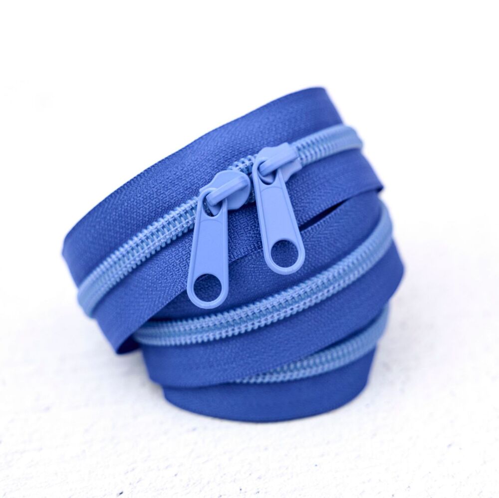 Renaissance Ribbons #5 Handbag Zipper - Blue Bolt 605 - 3 Size Options