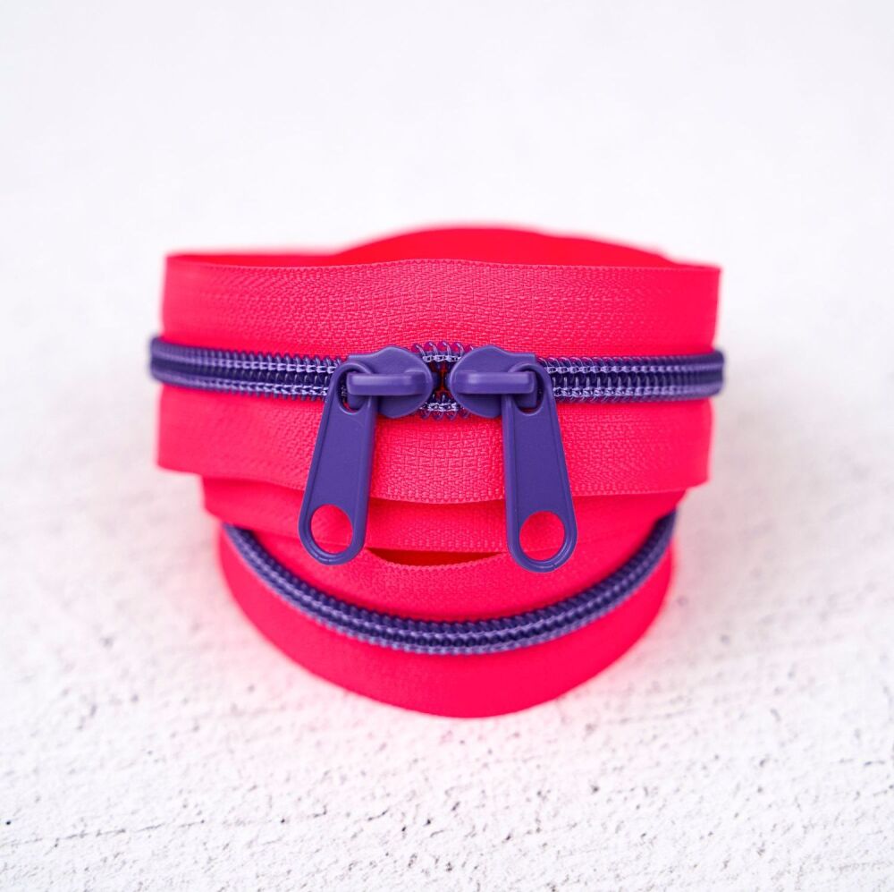 Renaissance Ribbons #5 Handbag Zipper - Raspberry Rave 408 - 3 Size Options