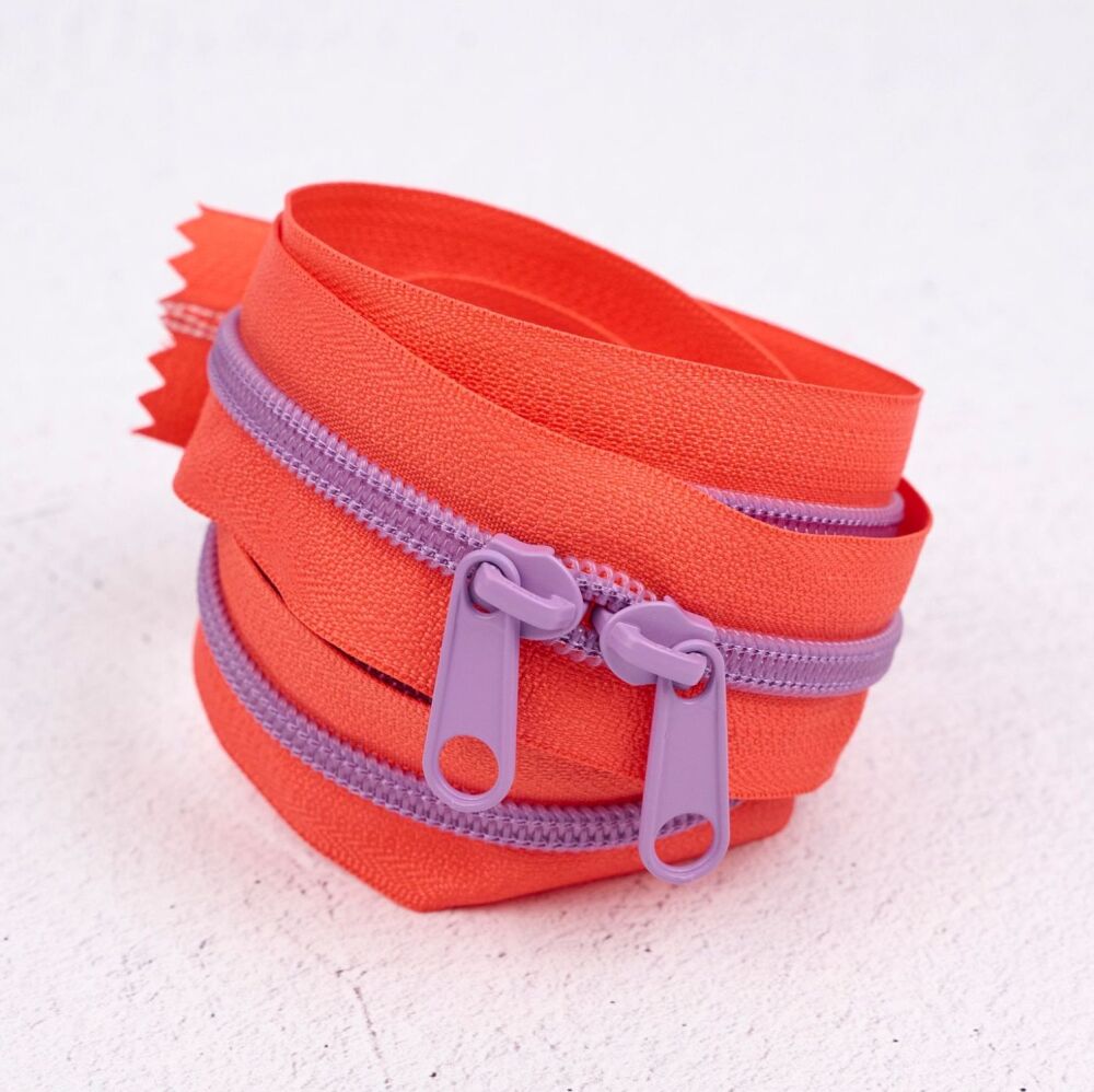Renaissance Ribbons #5 Handbag Zipper - Lavender Citrus 300 - 3 Size Options