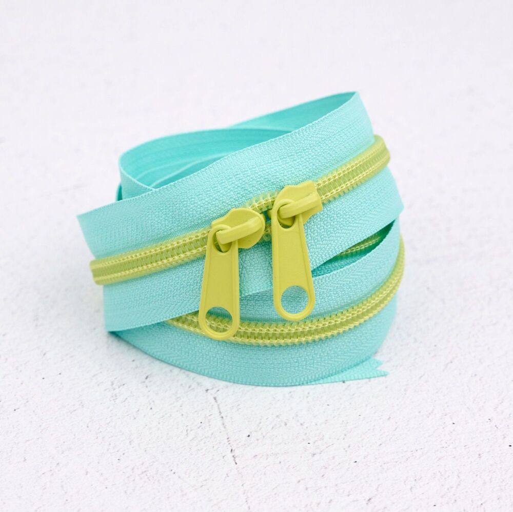 Renaissance Ribbons #5 Handbag Zipper - Lime Splash 602 - 3 Size Options