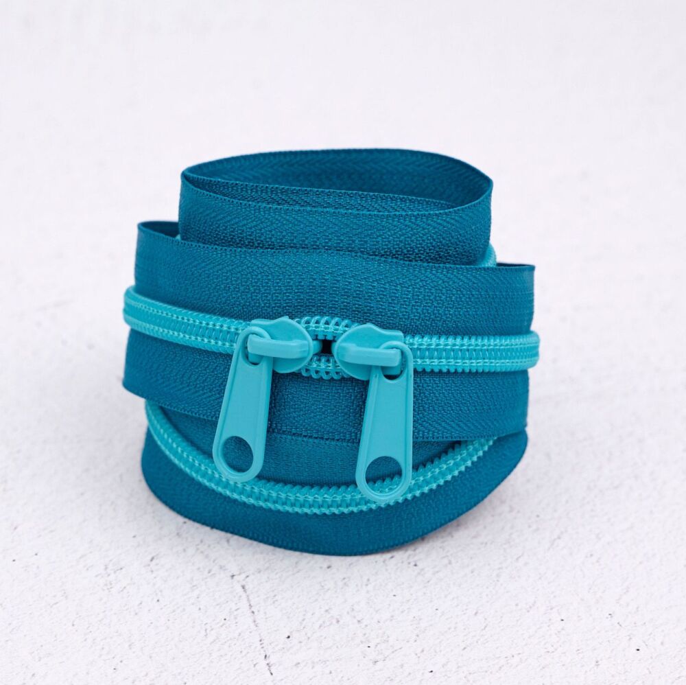 Renaissance Ribbons #5 Handbag Zipper - Aquamarine 601 - 3 Size Options