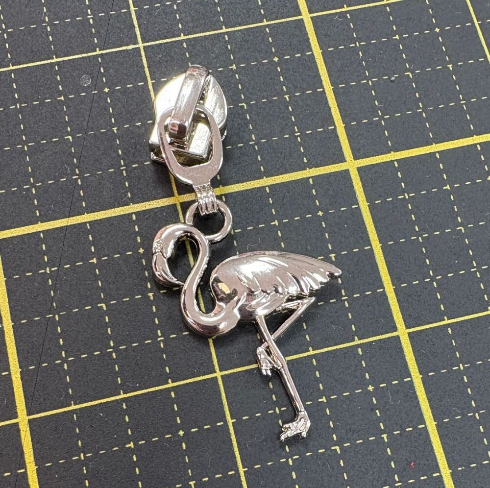 Sew Lovely Jubbly #5 Zipper Pulls - Flamingo Nickel - Pack of 5