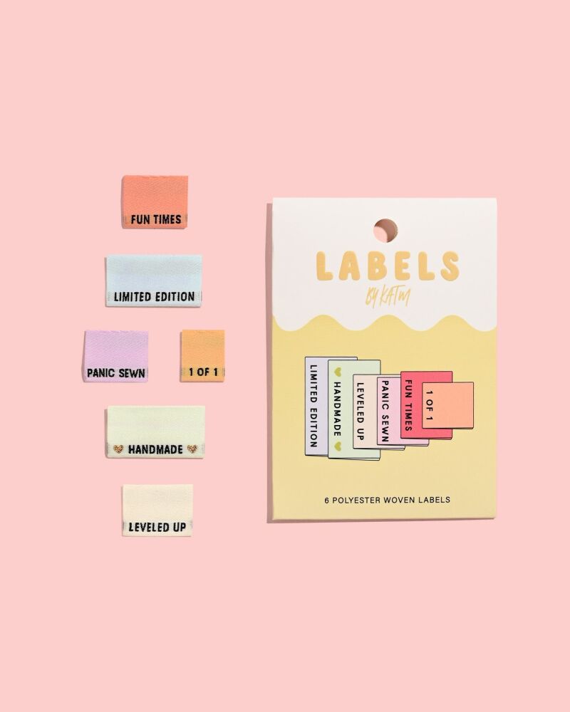 Kylie and the Machine Maker Side Seams Woven Labels 6 Pack - New Packaging