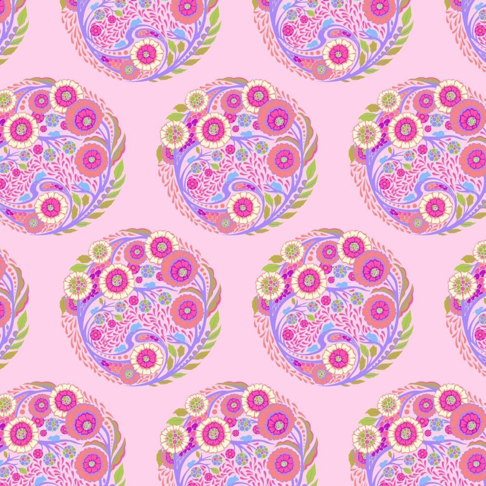 BOLT END 50cm Tula Pink Parisville Deja Vu Topiary Strawberry Cotton Fabric