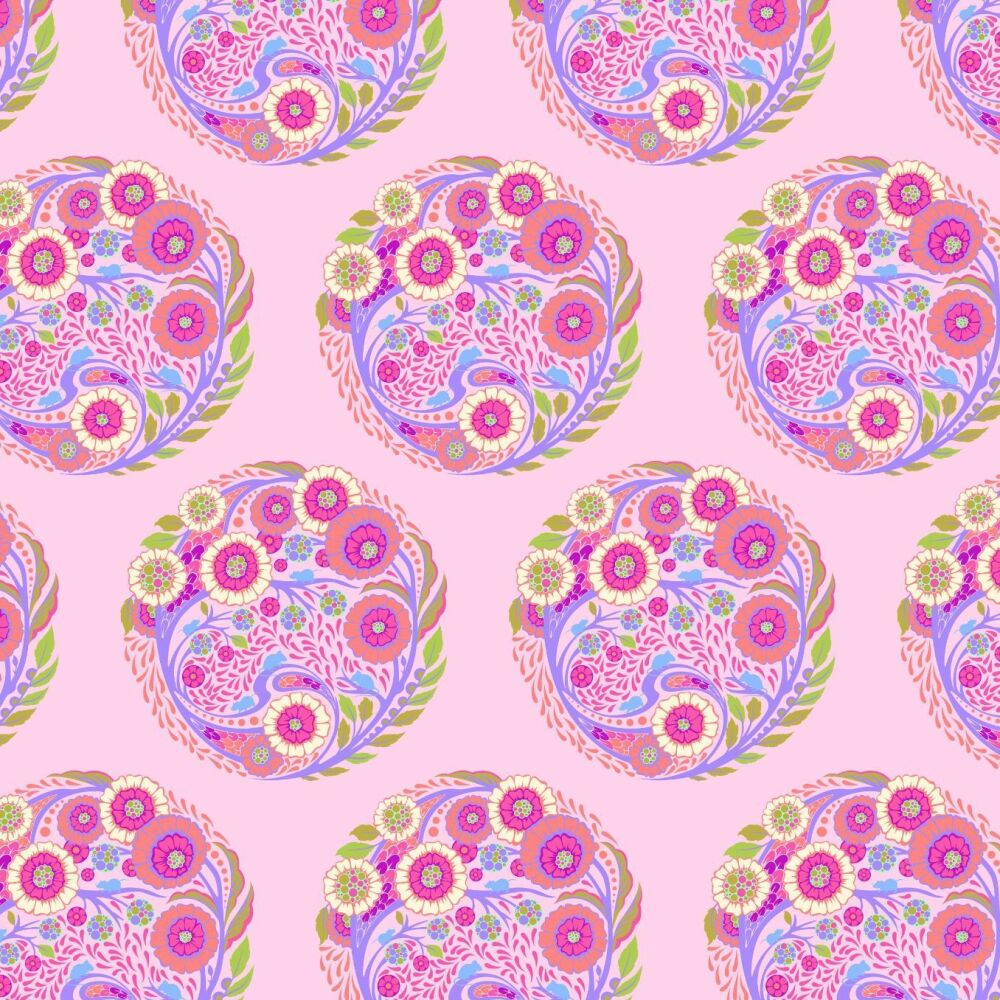 BOLT END 61cm Tula Pink Parisville Deja Vu Topiary Strawberry Cotton Fabric