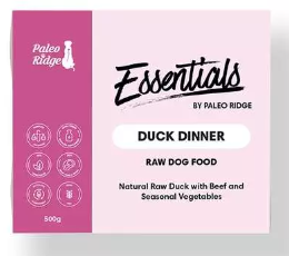 Paleo Ridge Essentials Raw Duck Dinner Dog Food 500g