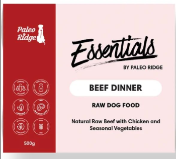 Paleo Ridge Essentials Raw Beef Dinner Dog Food 500g