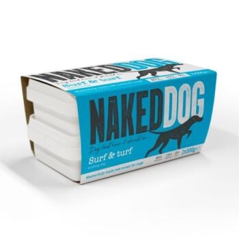 Naked Dog Adult Working Surf & Turf Raw Frozen Dog Food - 2 x 500g