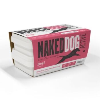 Naked Dog Adult Active Beef Raw Frozen Dog Food - 2 x 500g