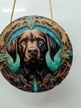 Brown Lab wall plaque