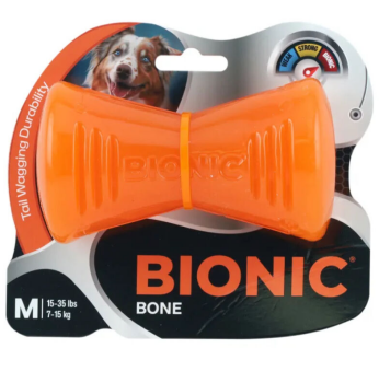 BIONIC Bone Treats Holding Orange Dog Chew Toy Medium