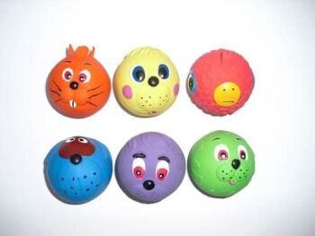 Armitage New Squeaky Latex Face Ball Dog Toy Faceball x 2