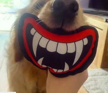 WufWuf Halloween Theme Vampire Fangs Plush Chew Toy