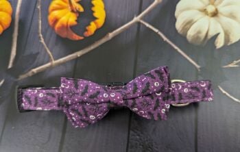 Halloween dog collar purple medium