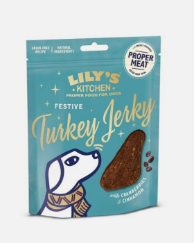 Lilys Kitchen Christmas Festive Turkey Jerky for Dogs 70g