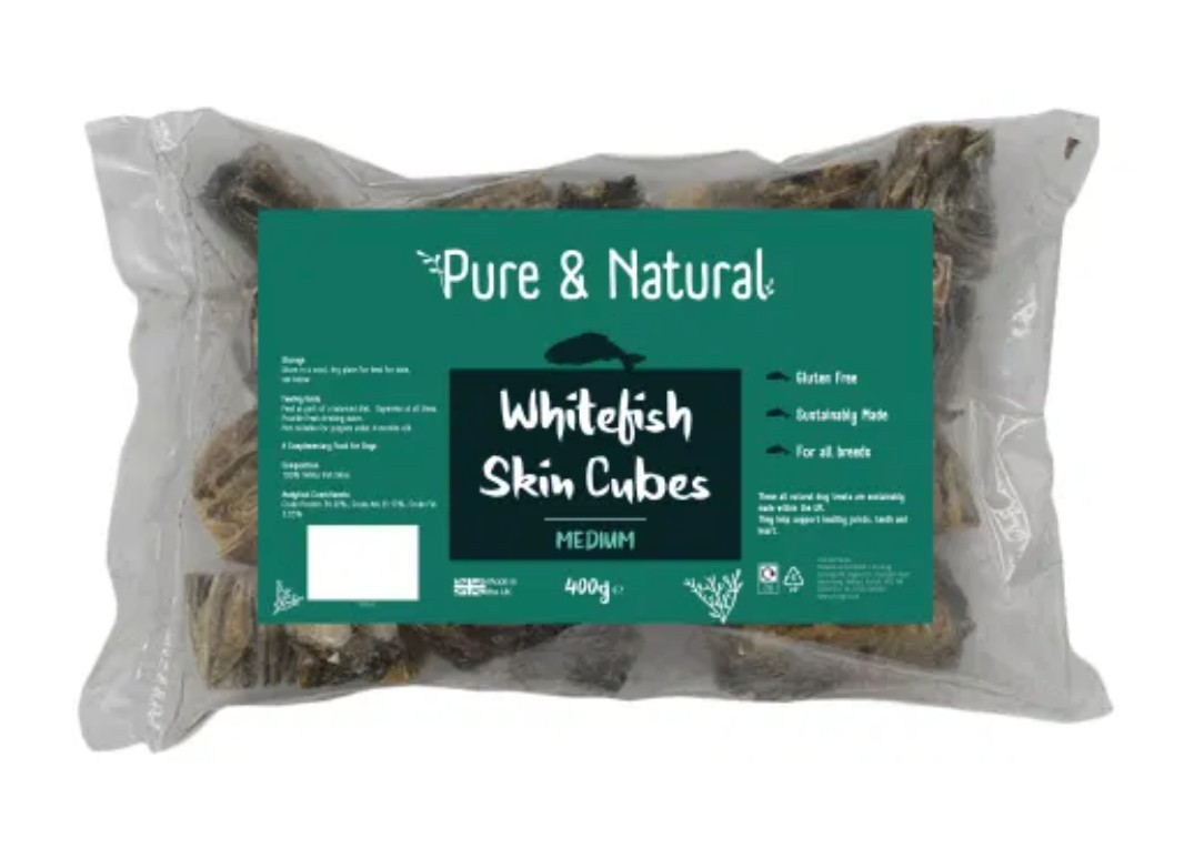 Pure & Natural Whitefish Medium Skin Cubes 1kg