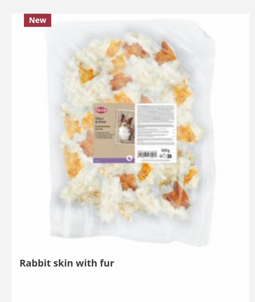 Rabbit skin with fur 500g