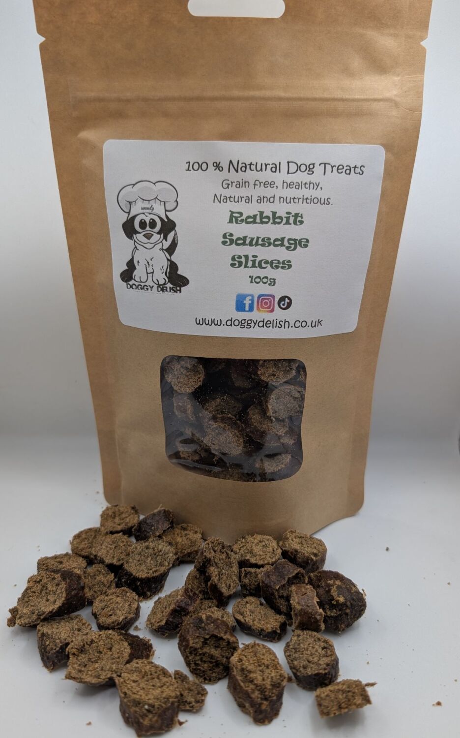 Rabbit sausage slices 100g