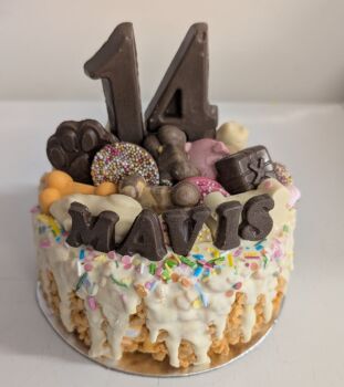 Choc krispie overload named cake