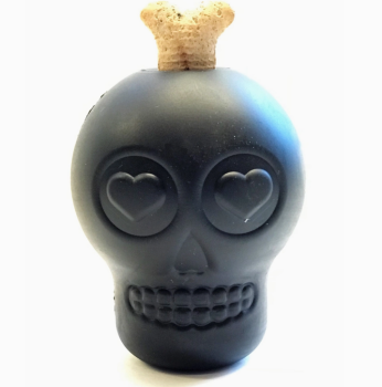 Halloween Skull Treat Dispensing Rubber Toy