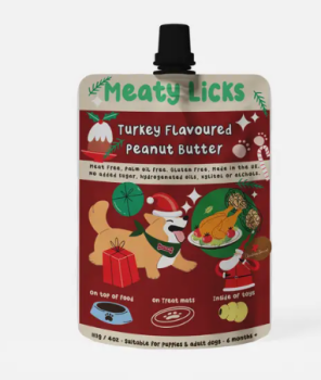 Roast Turkey Flavoured Peanut Butter Pouch For Dogs 113g4oz