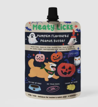 Pumpkin Flavoured Peanut Butter Pouch For Dogs 113g