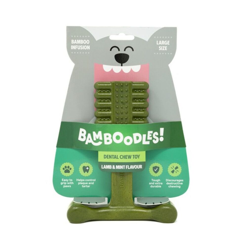 Bamboodles Dental-Bone Chew Toy Large 7 Inch Lamb and Mint Flavour