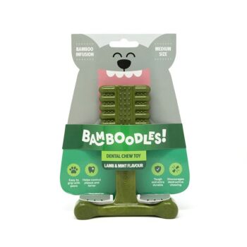 Bamboodles Dental-Bone Chew Toy Medium 6 Inch Lamb and Mint
