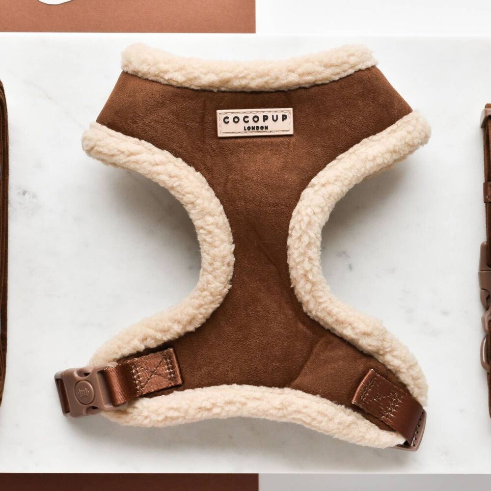 Cocopup Brown Aviator Adjustable Neck Harness size medium