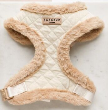 Cocopup Cream Quilted Adjustable Neck Harness X/Small